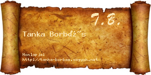 Tanka Borbás névjegykártya